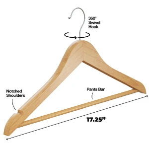 Generic Wooden Clothes Hangers 360 Degree Rotation