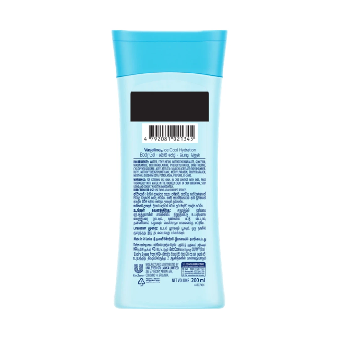 Vaseline Ice Cool Hydration Gel Creme 200ml - image 2