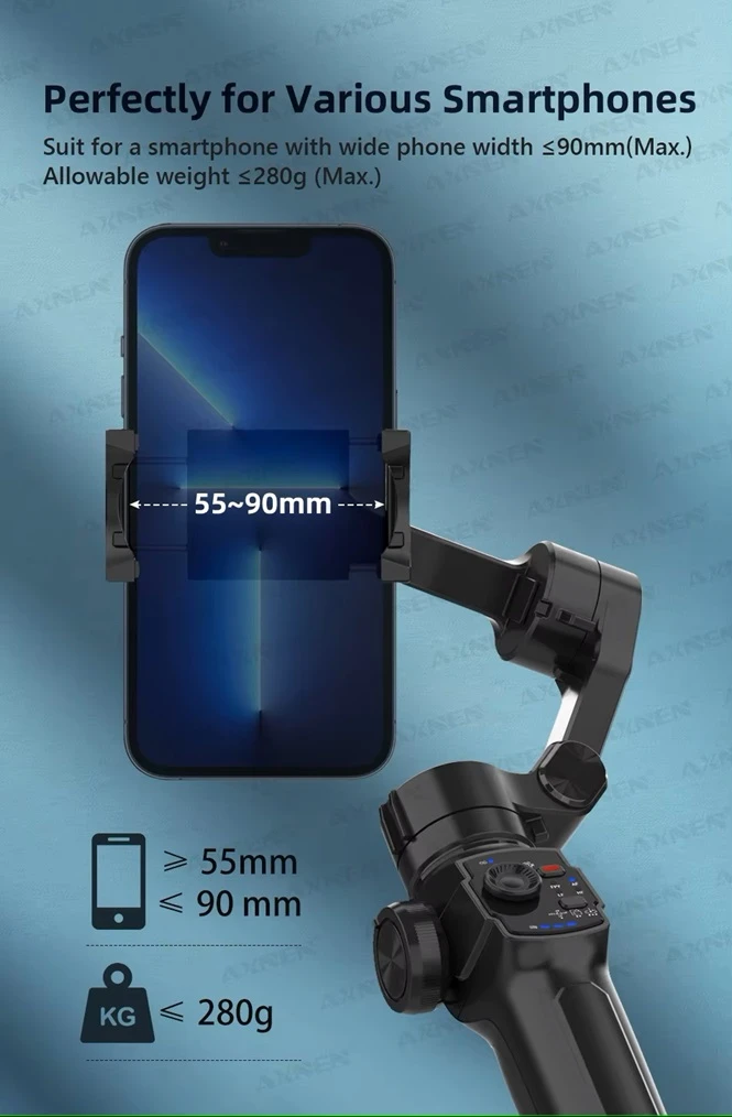 AXNEN HQ4 AI Track 3-Axis Gimbal Stabilizer w/ Ext Rod - image 4