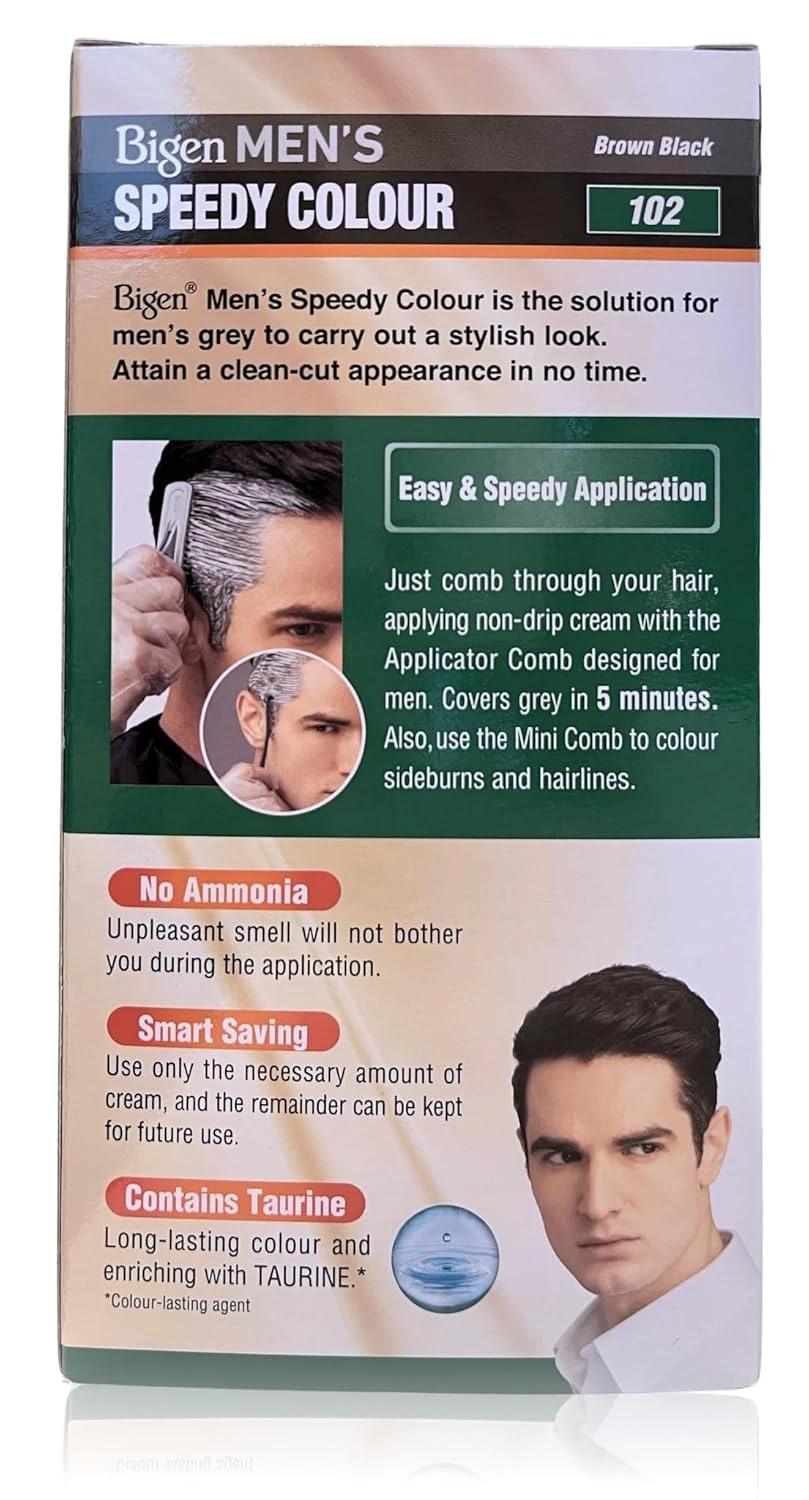 Bigen Men's Speedy Colour Brown Black 102 Hair Dye - image 2