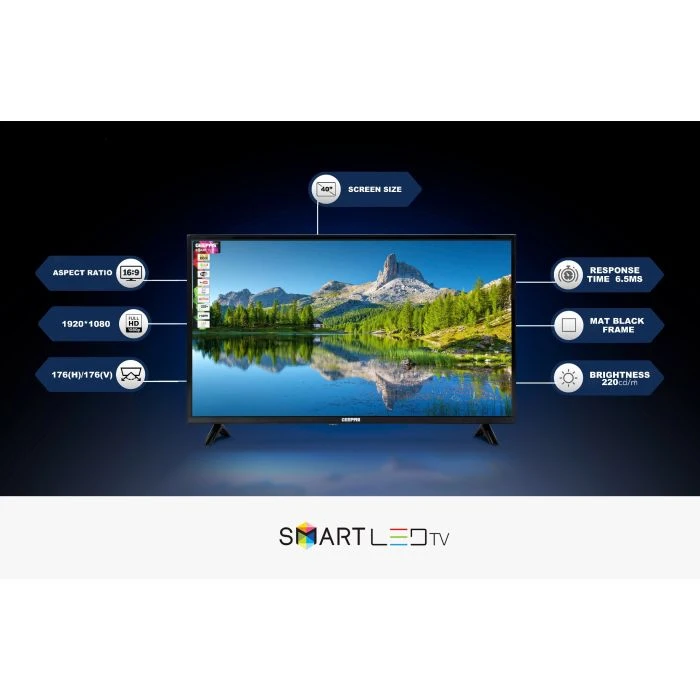 Geepas 40" Android Smart LED TV Slim LED, 3.5mm, 2 HDMI - image 9