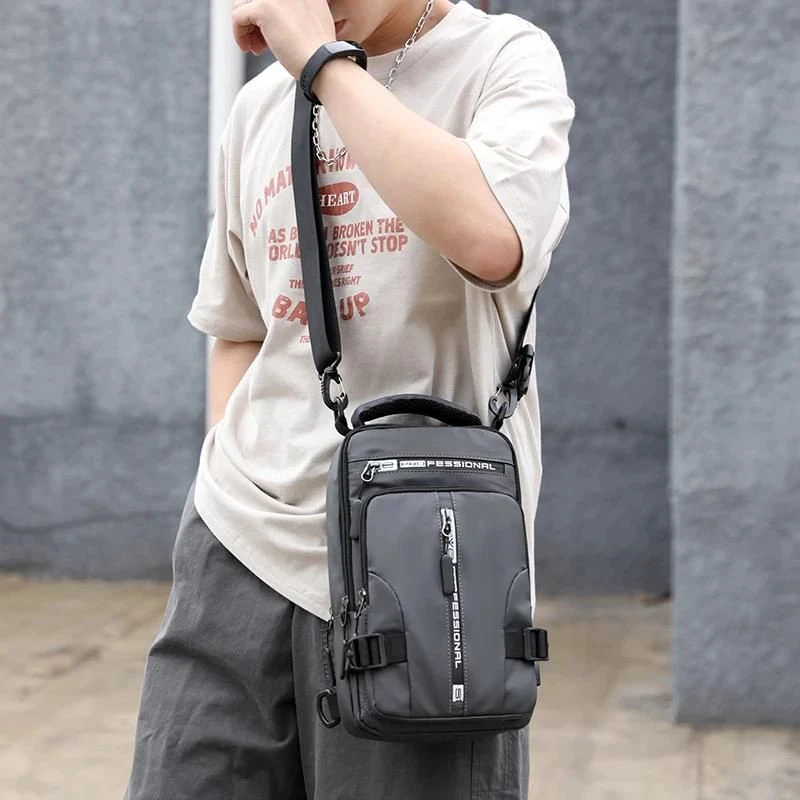 Generic Men's Multifunction Shoulder Crossbody USB Charging Bag - image 2