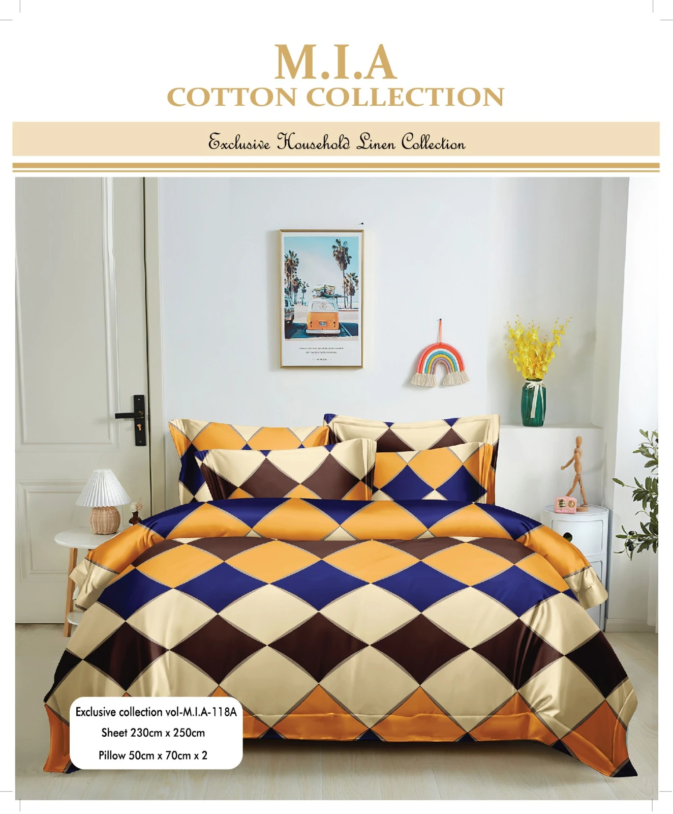 Mia Bedsheets / Bedsheet With 2 Pillow Covers (90 x 100) - image 2