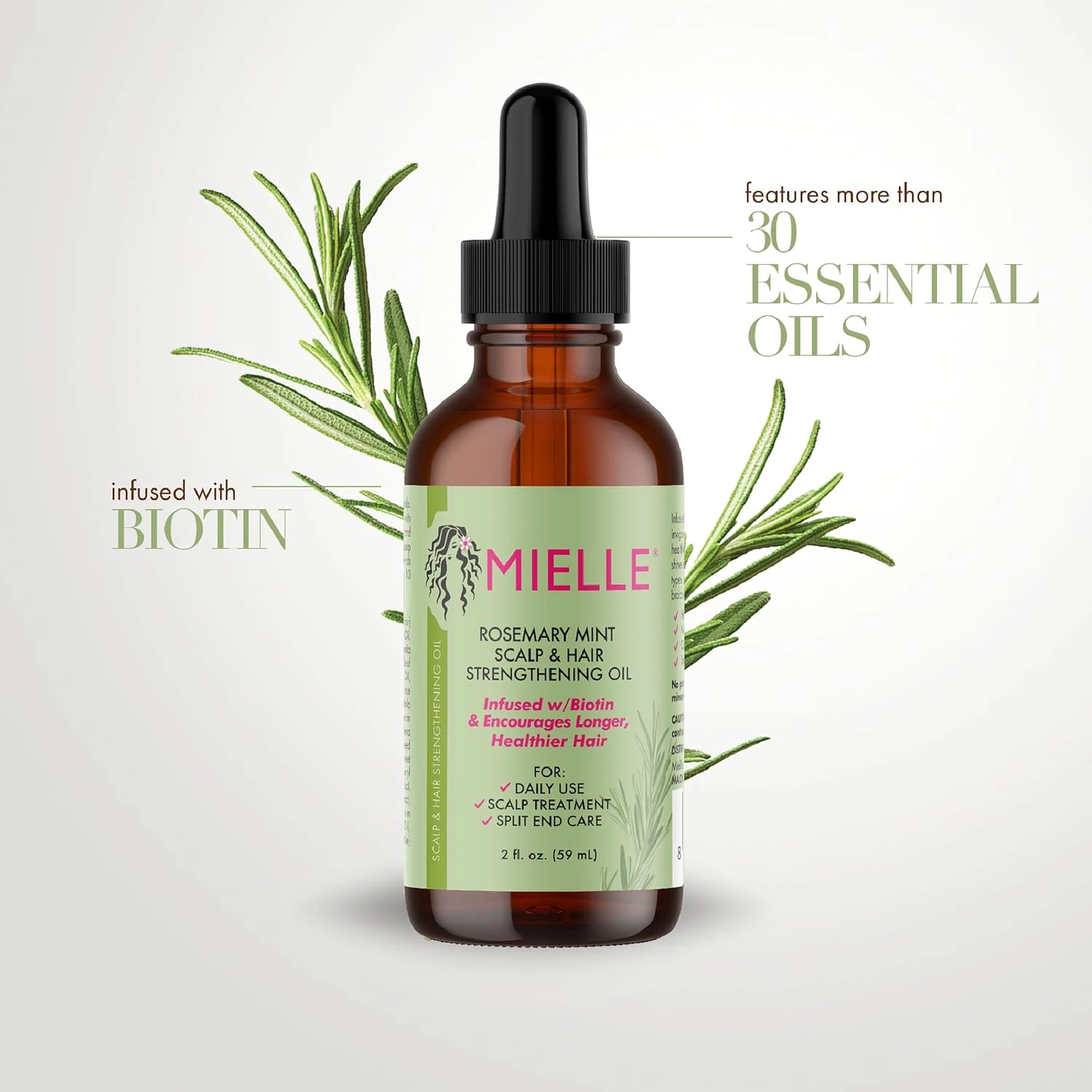 MIELLE Rosemary Mint Scalp & Hair Strengthening Oil 59ml - image 5