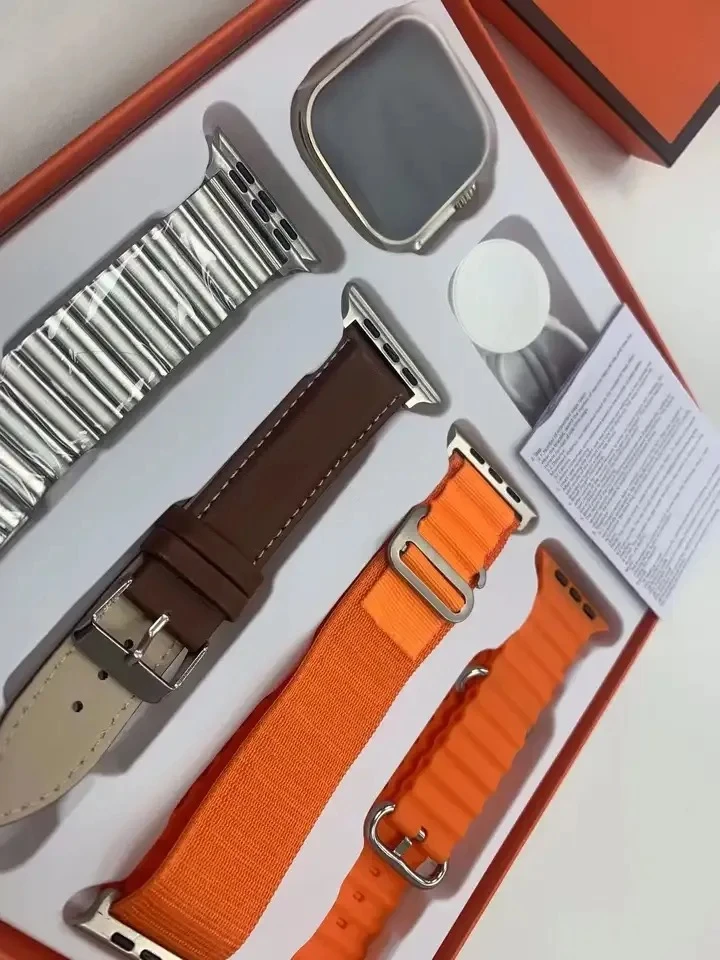 Generic Smart Watch Ultra Y10 with 4 Straps - image 2