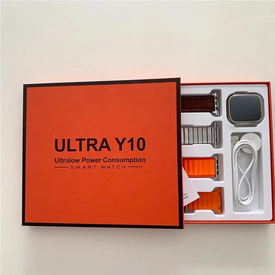 Generic Smart Watch Ultra Y10 with 4 Straps - image 7