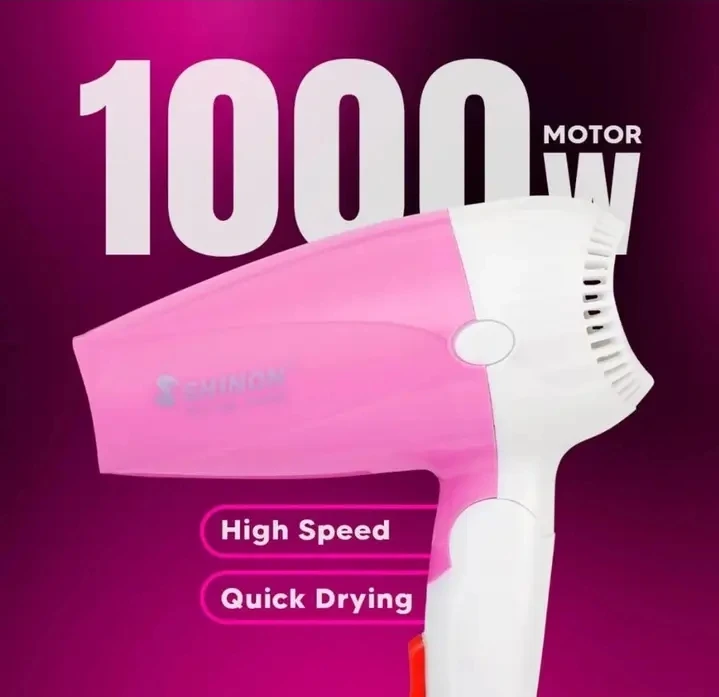 Shinon SH 1390 Foldable Hairdryer 1000w 2 Speed - image 3