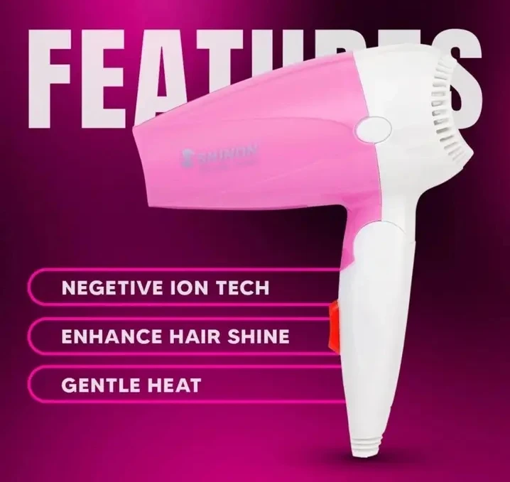 Shinon SH 1390 Foldable Hairdryer 1000w 2 Speed - image 2