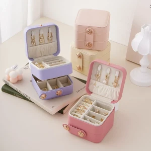 Generic Double Layer PU Leather Jewelry Storage Box