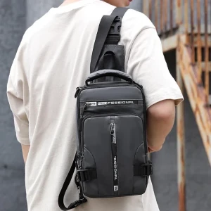 Generic Men's Multifunction Shoulder Crossbody USB Charging Bag
