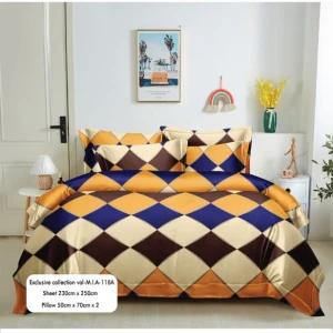 Mia Bedsheets / Bedsheet With 2 Pillow Covers (90 x 100)