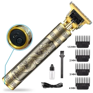 Vintage T9 Rechargeable Hair Trimmer with 4 Clips