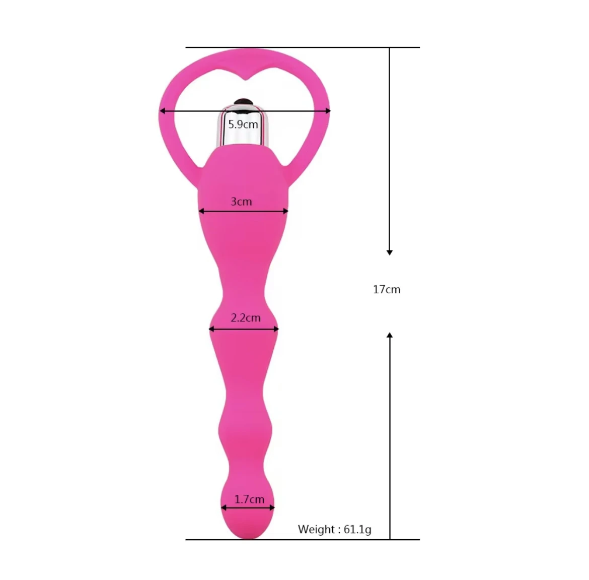 Generic Vibrating Anal Beads Prostate Massager Soft Silicone - image 2
