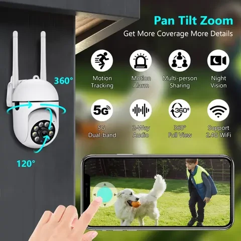 1080P Smart Wifi PTZ IP Camera Color Night Vision