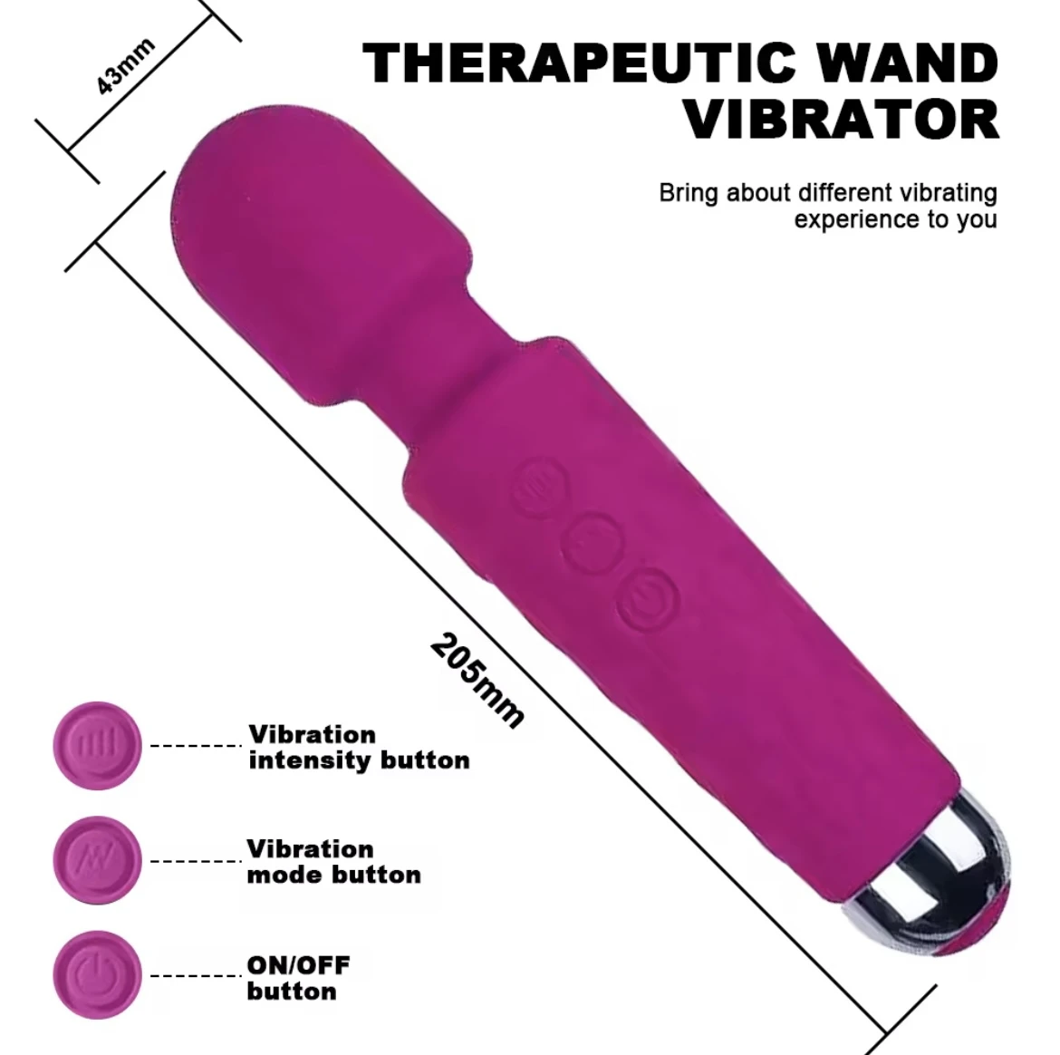 Generic AV Magic Wand 20 Modes Powerful G-spot Vibrator - image 2