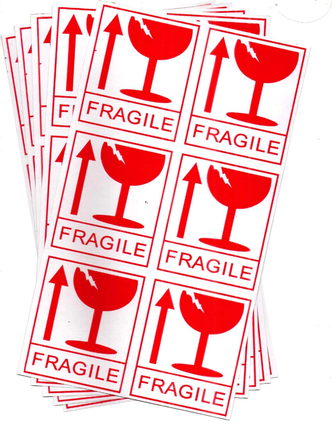 Generic 252pcs Fragile Sticker 7x8.5cm