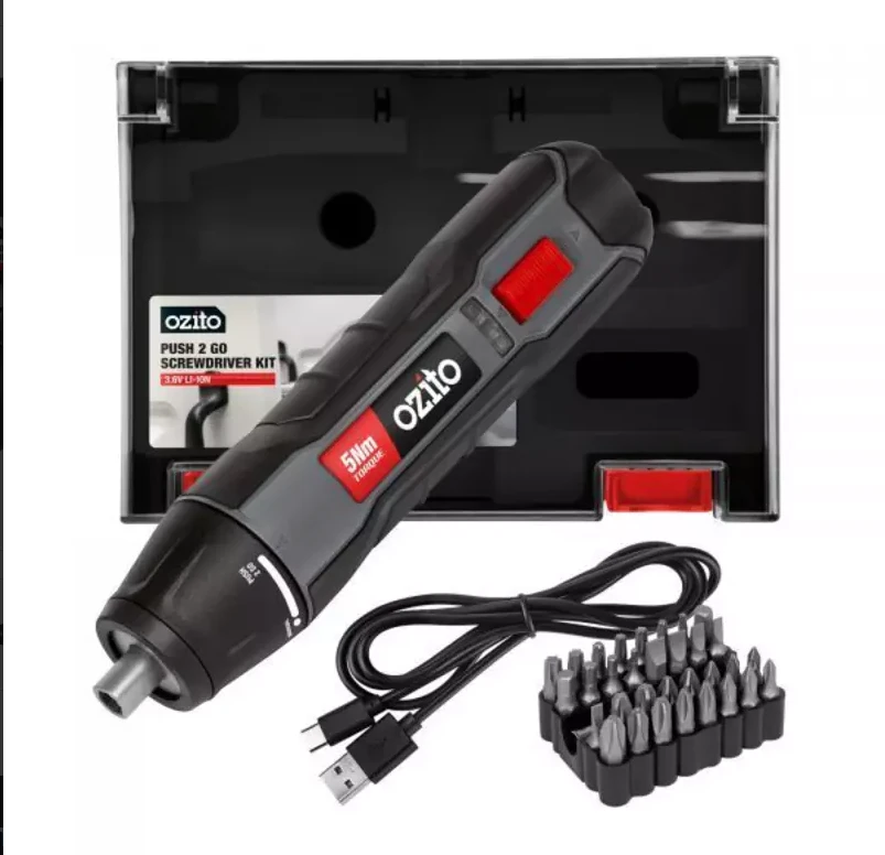 Ozito 3.6V Li-ion Push to Go Screwdriver Kit