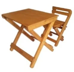 Generic Folding Kids Table & Chair Set Portable - image 3