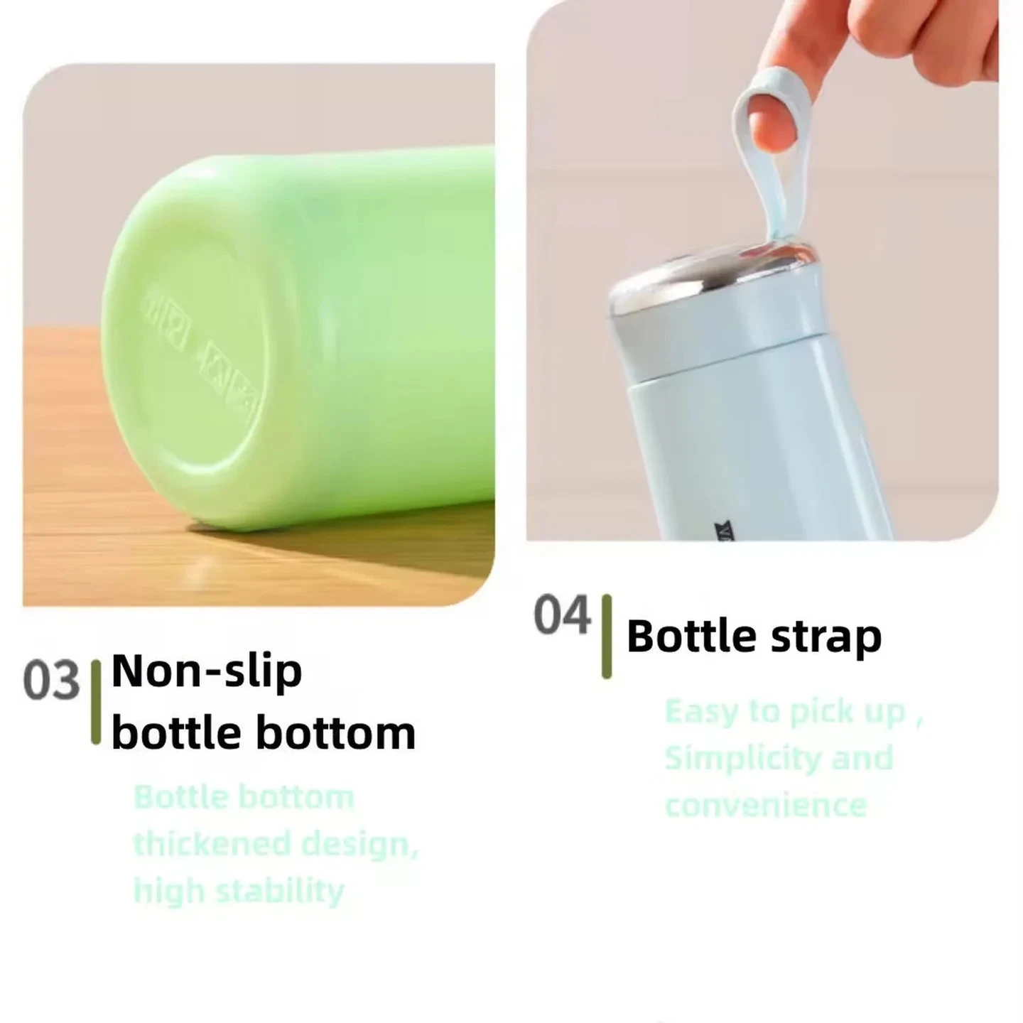 NICE Water Bottle 400ml Glass + Plastic - image 4