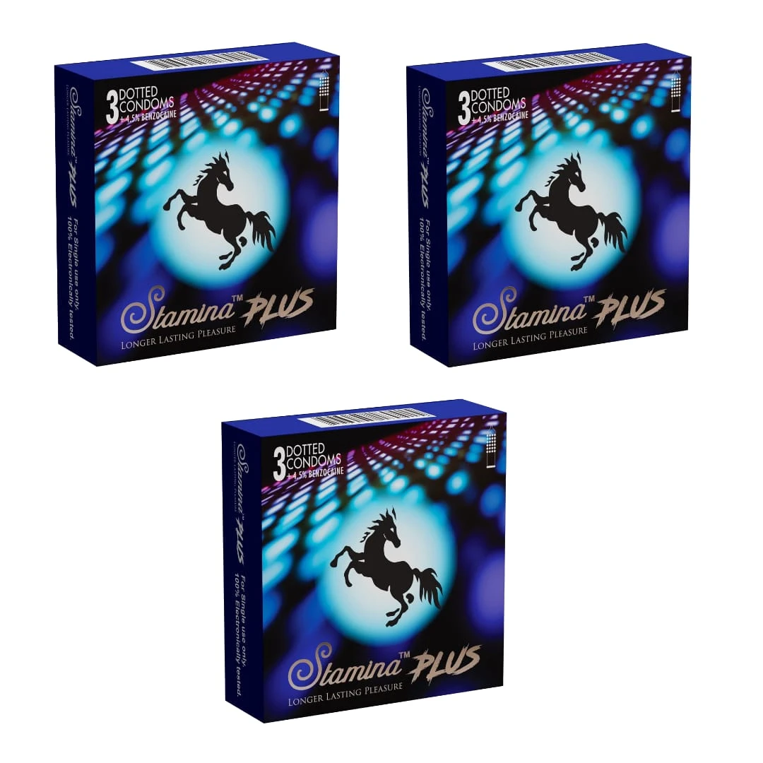 Stamina Plus Delay Dotted Condoms 9Pcs