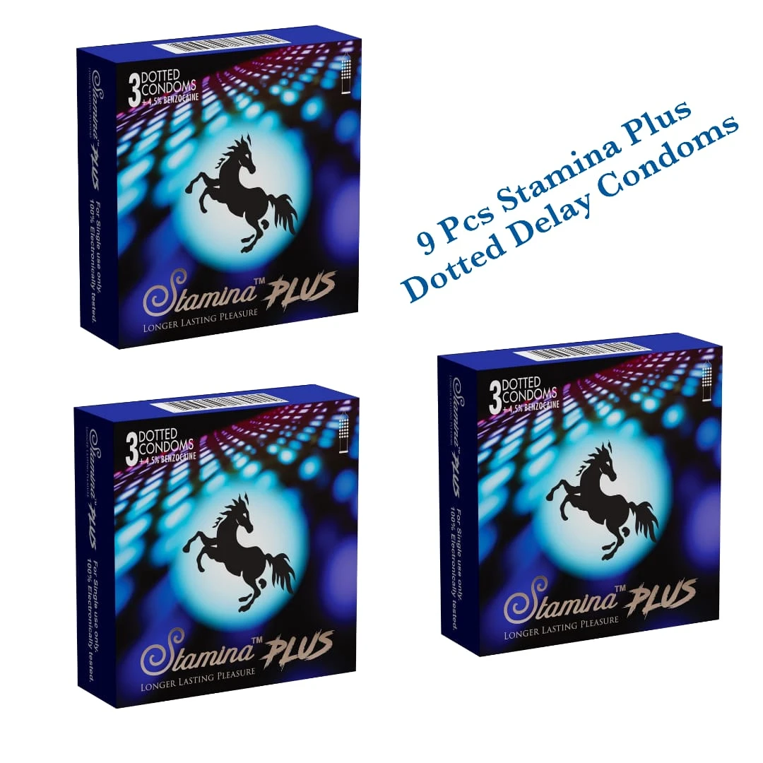 Stamina Plus Delay Dotted Condoms  9Pcs - image 2