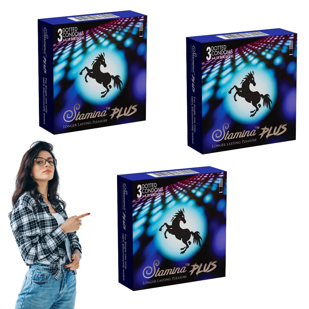 Stamina Plus Delay Dotted Condoms  9Pcs - image 4