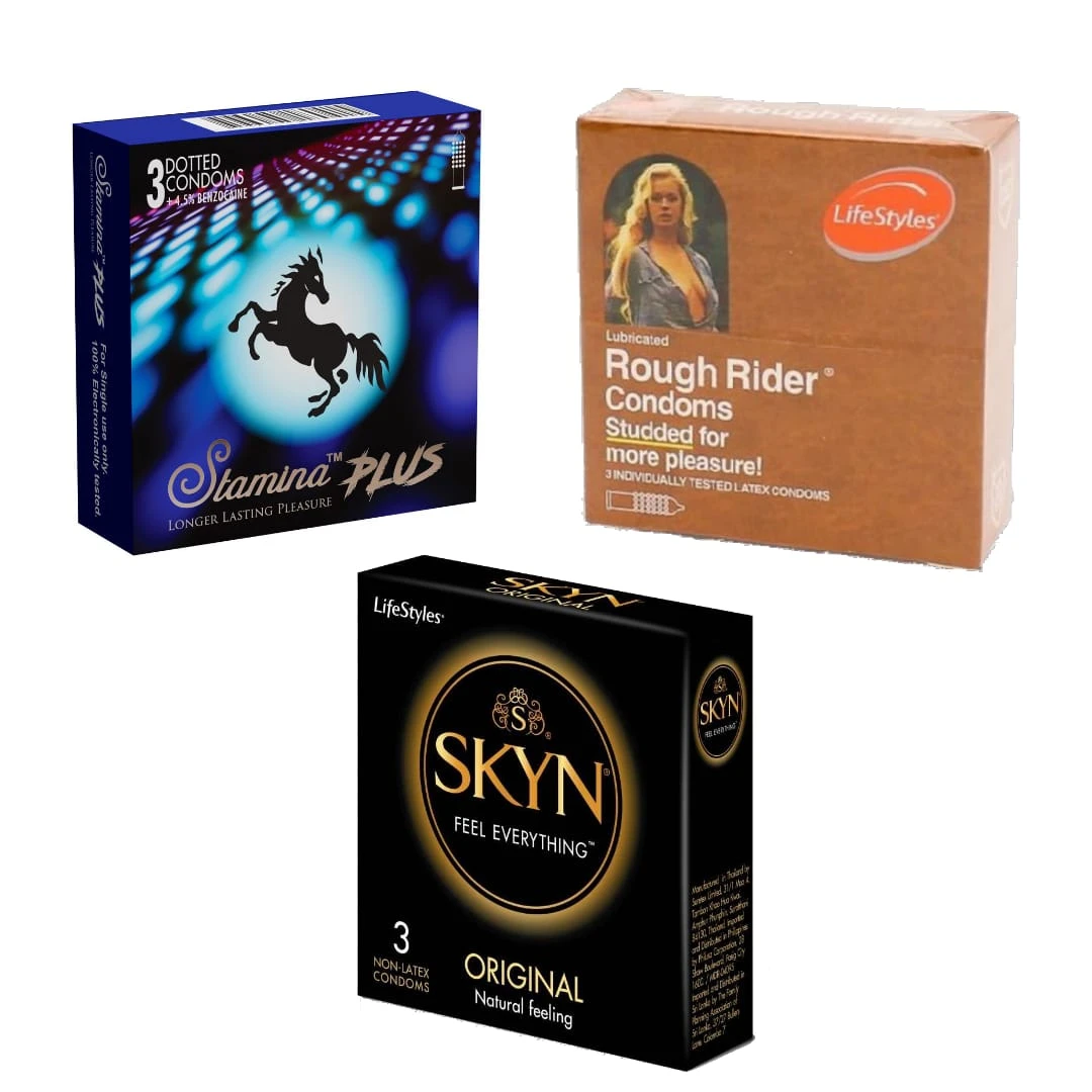 Skyn Stamina Plus Delay Rough Rider Dotted Condoms - image 6