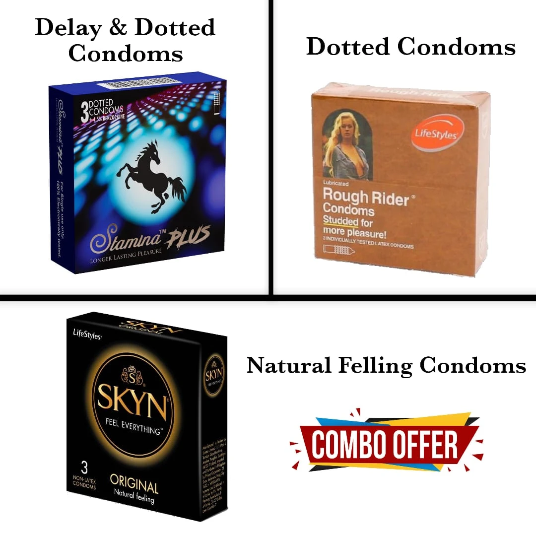 Skyn Stamina Plus Delay Rough Rider Dotted Condoms - image 3