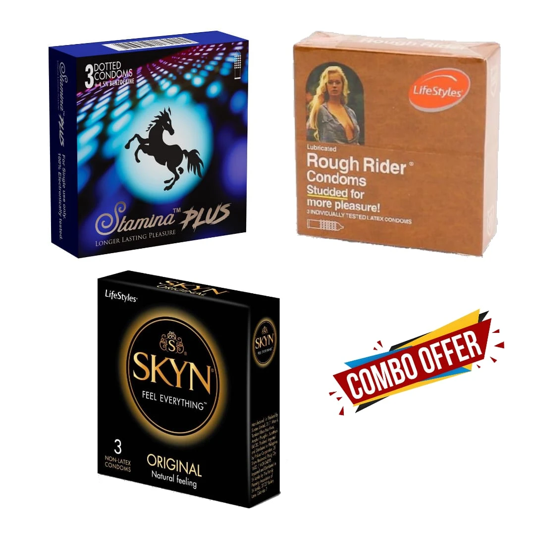 Skyn Stamina Plus Delay Rough Rider Dotted Condoms - image 7