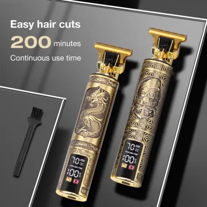 CIBO T9 Trimmer with LED Display USB Alloy Knife Head - image 2