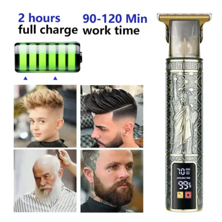 CIBO T9 Trimmer with LED Display USB Alloy Knife Head - image 4