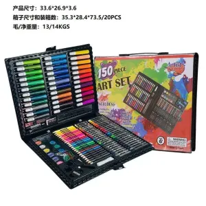 Buy Black Art Set 150-Piece Variety Drawing Painting Crayons Col