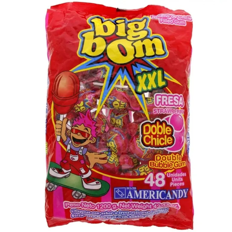 Big Bom Lollipop XXL 48Pcs Pack Strawberry