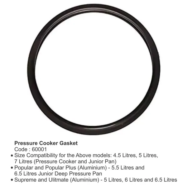 Prestige Junior Gasket Aluminum Pressure Cooker 4.5-7L Black - image 3