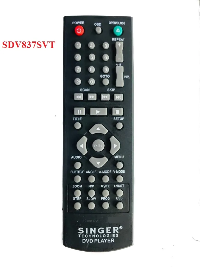 Singer SDV 837SVT DVD Remote Controller Black - image 2