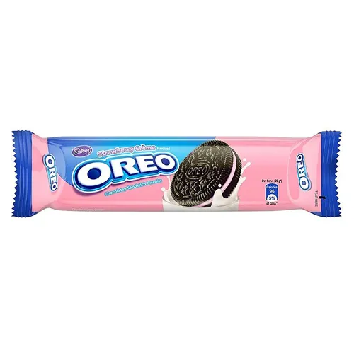 Oreo Strawberry Cream Sandwich Biscuits 120g