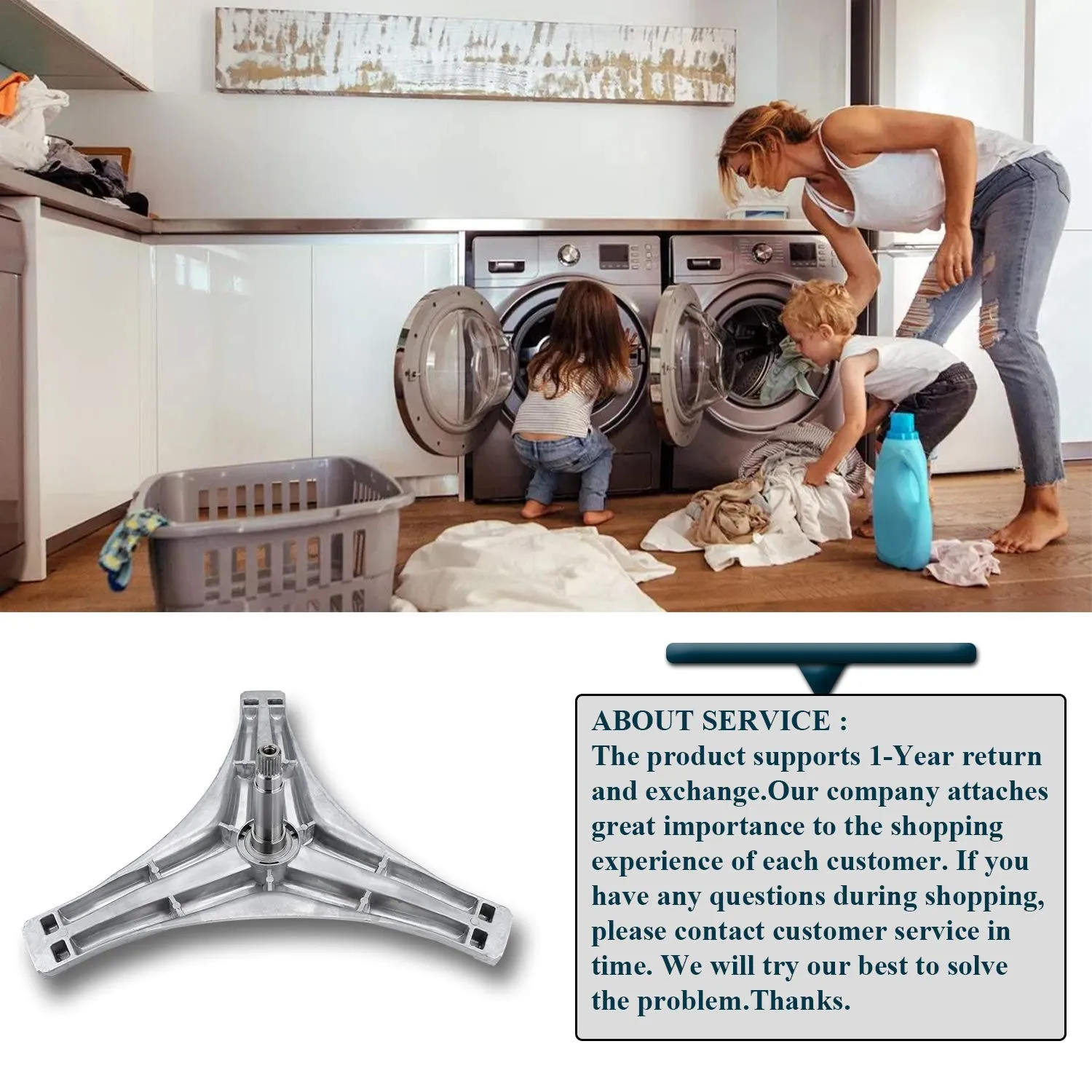 LG Washing Machine Drum Spider & Shaft Silver - image 7
