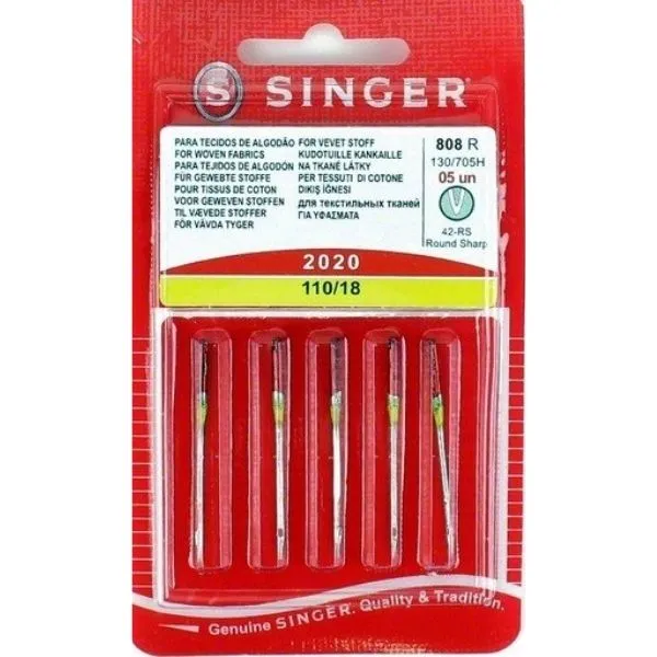 Singer Sewing Machine Needles 2020 Silver (110/18) - image 1