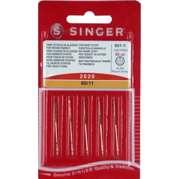 Singer Sewing Machine Needles 2020 Silver (80/11) - image 2