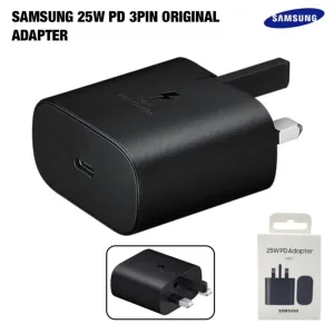 Samsung Original 25W PD 3 Pin Adaptor Super Fast Charging