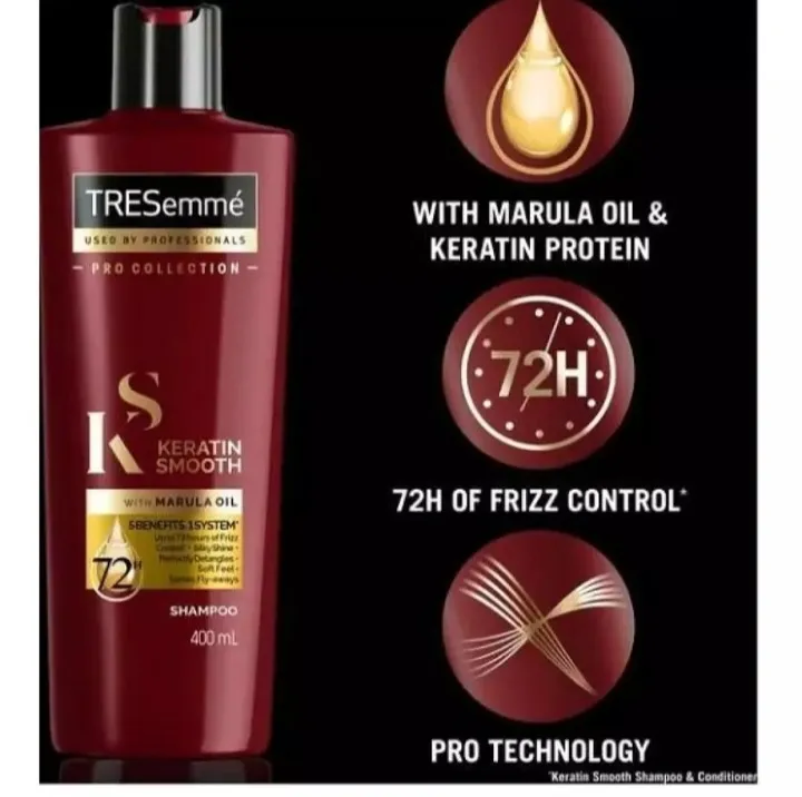 TRESemm Keratin Smooth Shampoo With Marula Oil 400Ml - image 3