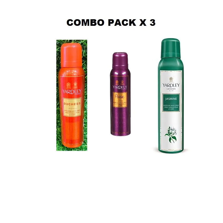 Yaardlley London Jasmine Refreshing Body Spray Combo