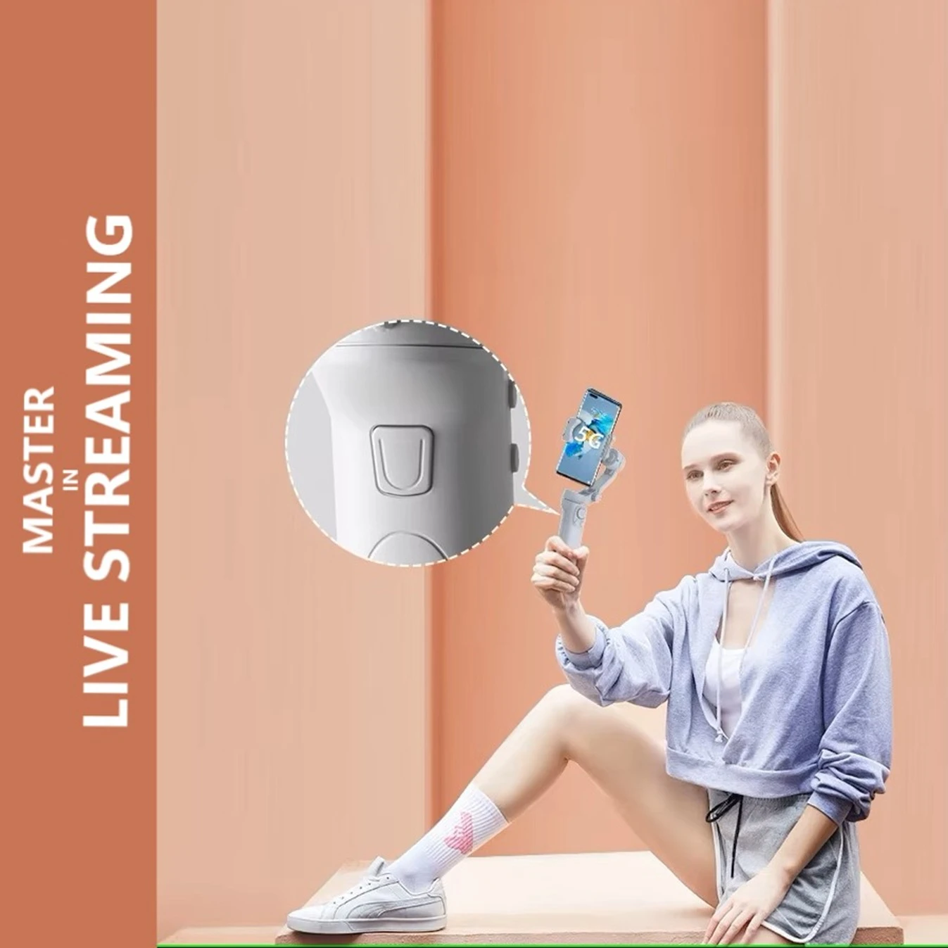 Mimo F5 Anti Shake 3-Axis Gimbal Stabilizer APP Face Tracking - image 3