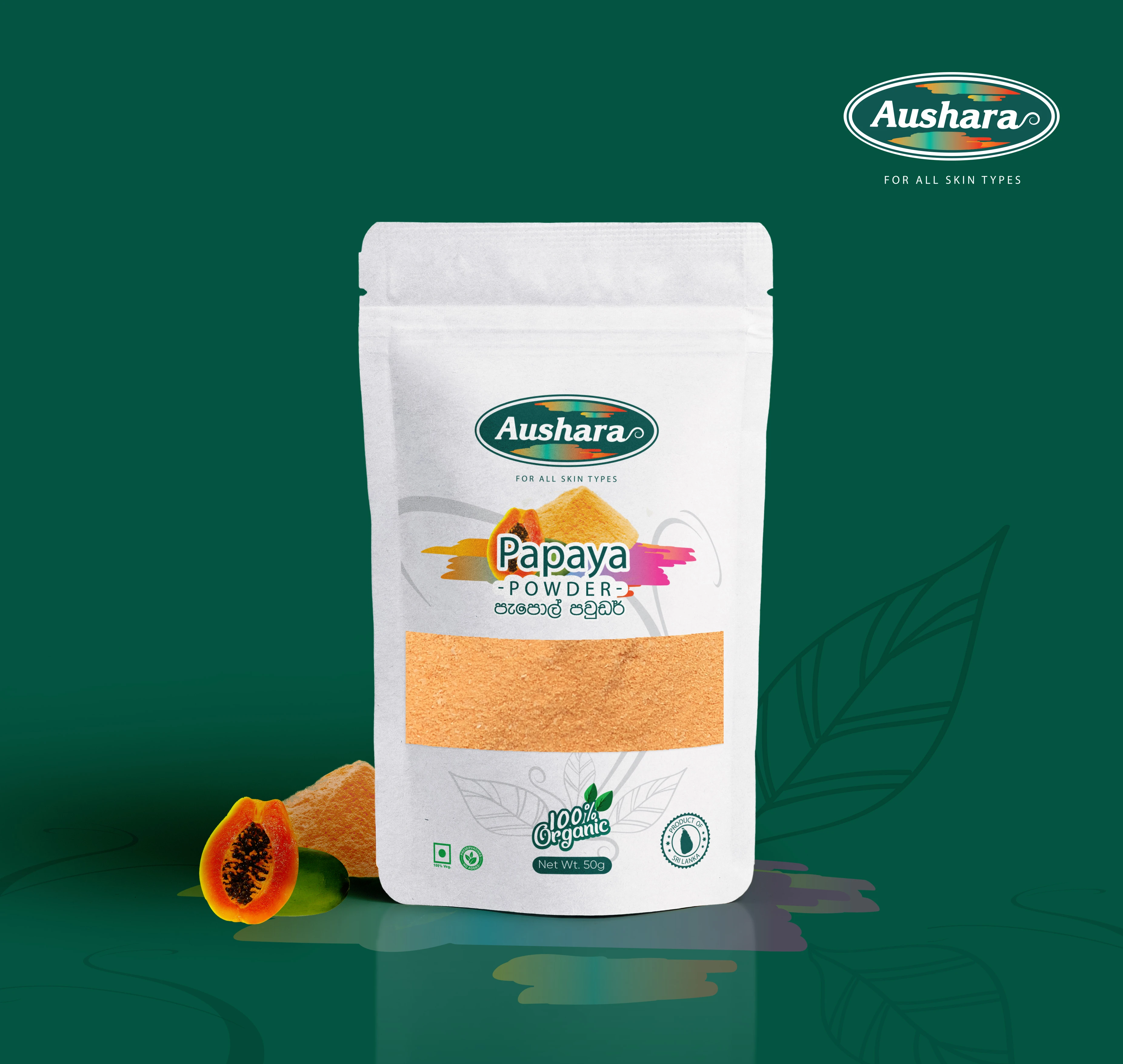 Aushara Papaya Powder Organic 50g - image 2
