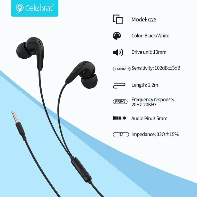 Celebrat G26 Earphone with Microphone Controller - image 7