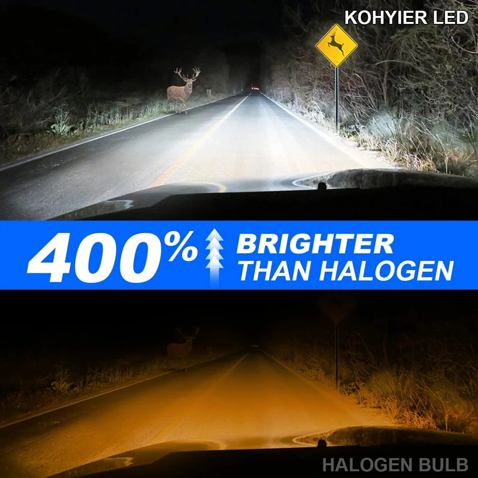 KOHYIER Turbo H4 Hi Lo Beam LED Headlight 100W - image 6