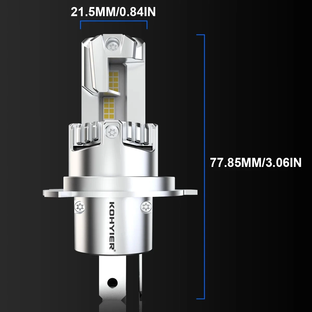 KOHYIER Turbo H4 Hi Lo Beam LED Headlight 100W - image 7