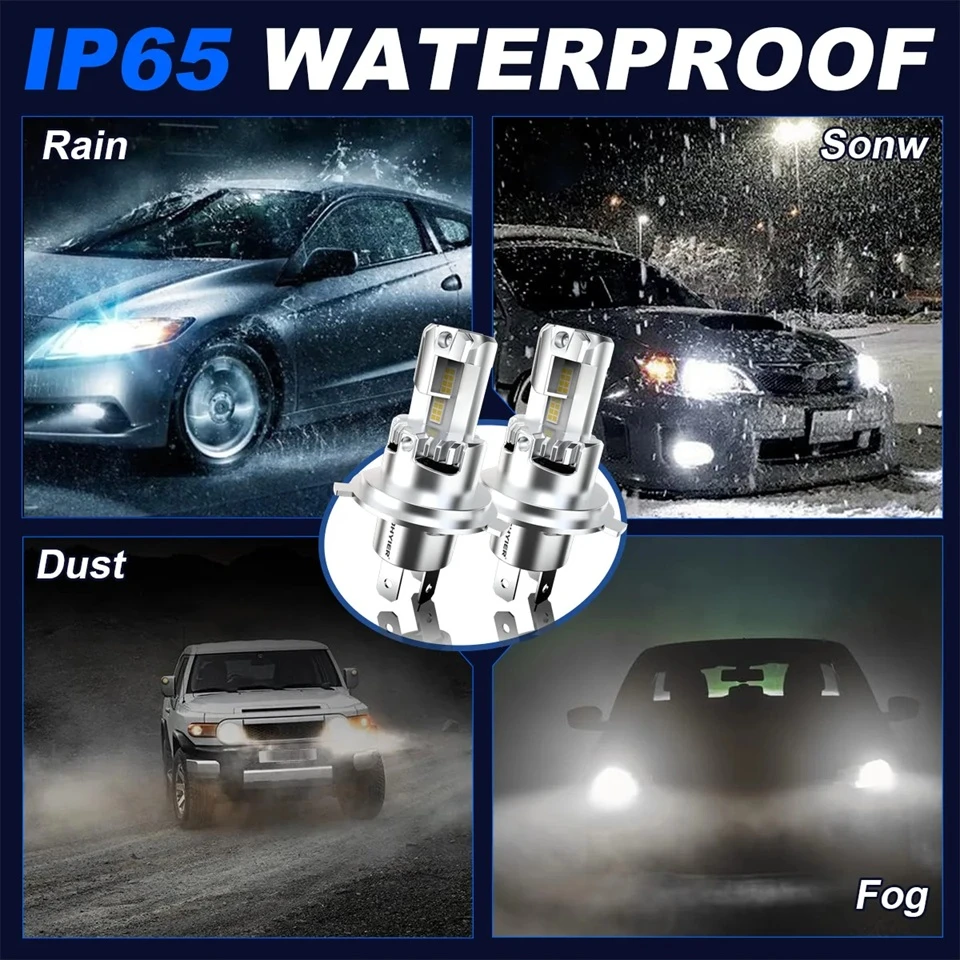 KOHYIER Turbo H4 Hi Lo Beam LED Headlight 100W - image 8