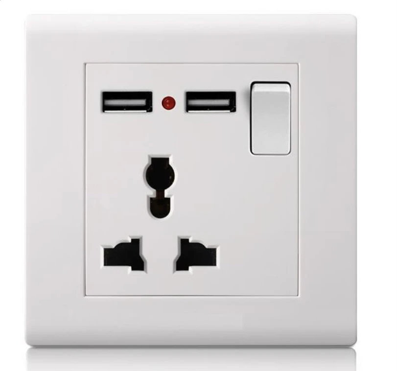 Generic Universal Wall Socket with 2 USB Port - image 4