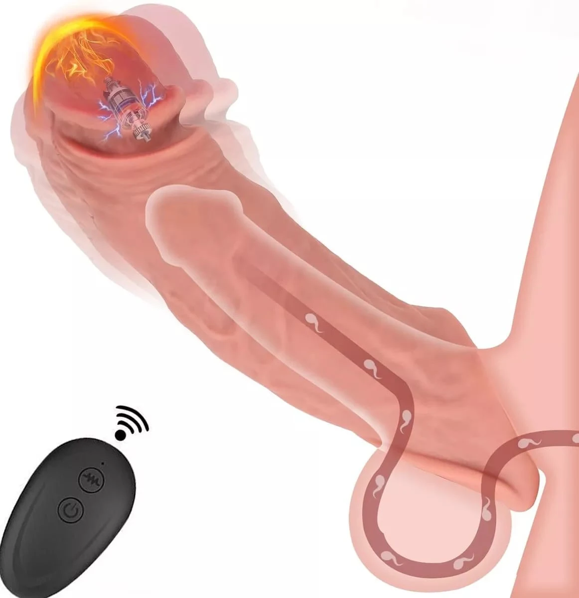 Generic Vibrating Penis Sleeve Extender with Remote - image 1
